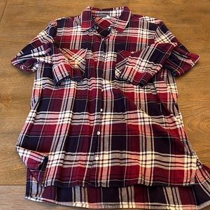 Aero button up flannel long sleeve shirt